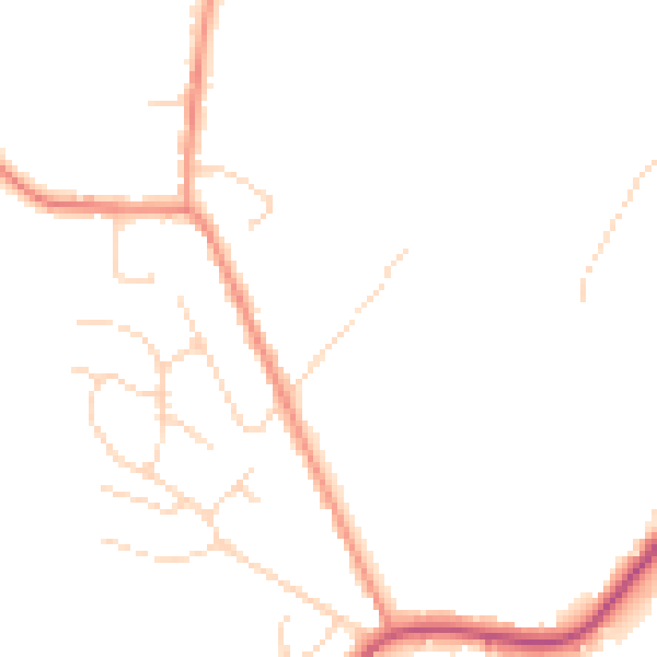 Daytime road noise heatmap for NG16 5BW