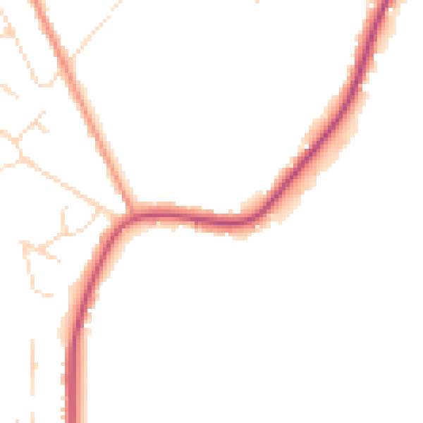Daytime road noise heatmap for NG16 5BY