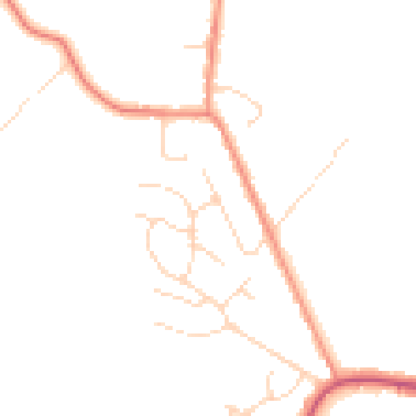 Daytime road noise heatmap for NG16 5DH