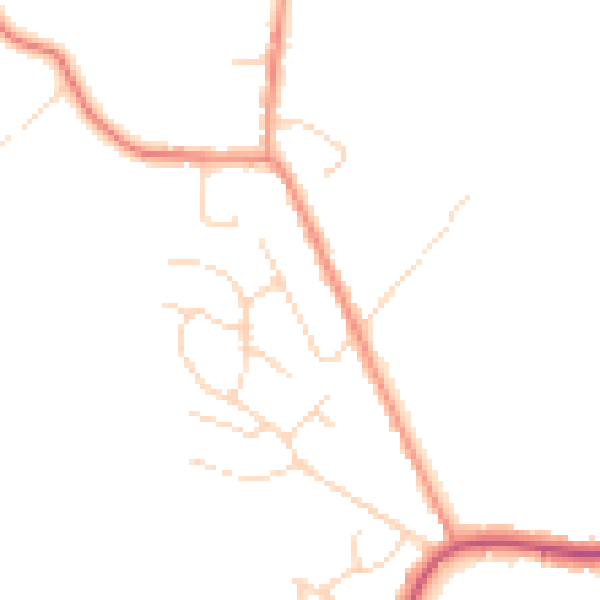 Daytime road noise heatmap for NG16 5DJ