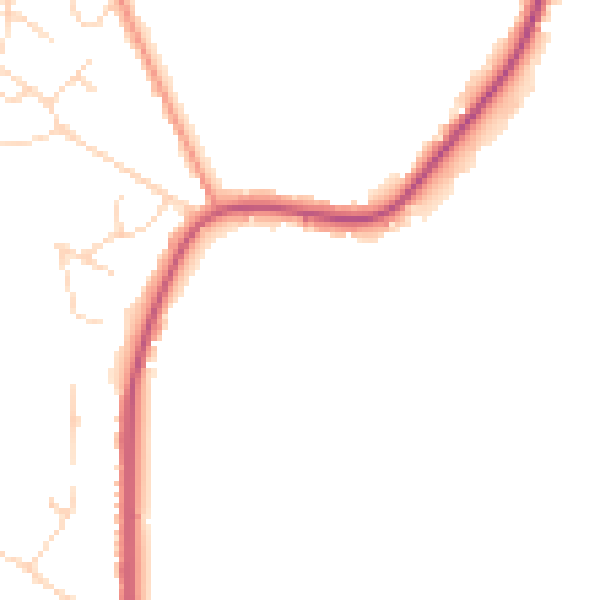 Daytime road noise heatmap for NG16 5DR