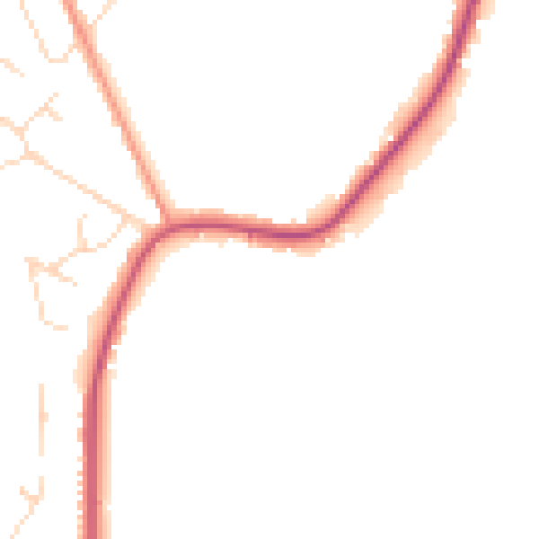 Daytime road noise heatmap for NG16 5DS