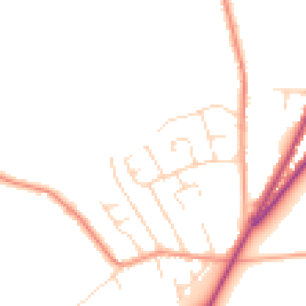 Daytime road noise heatmap for NG16 5EH