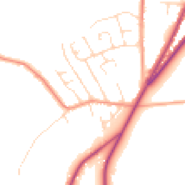Daytime road noise heatmap for NG16 5GS