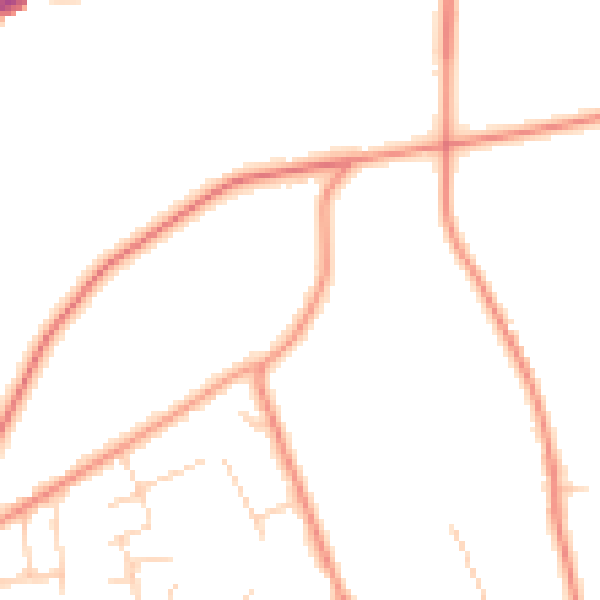 Daytime road noise heatmap for NG16 5HN
