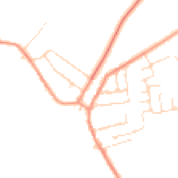 Daytime road noise heatmap for NG16 5LE