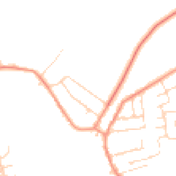 Daytime road noise heatmap for NG16 5LQ
