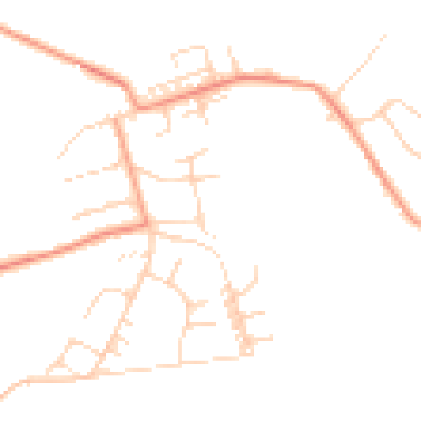 Daytime road noise heatmap for NG16 5NE