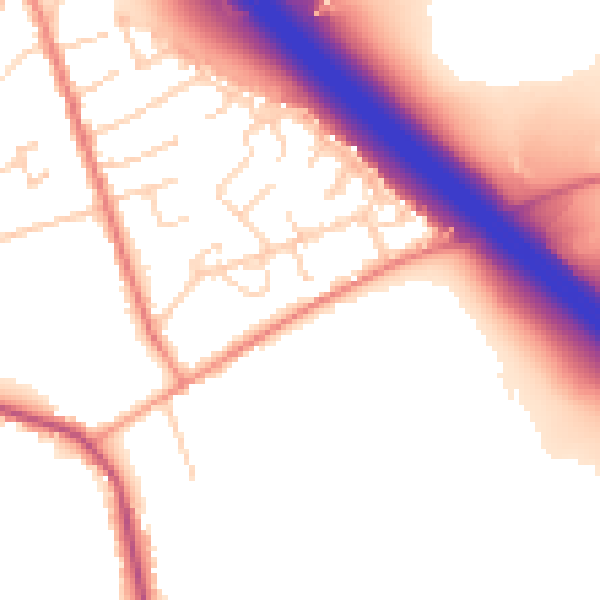 Daytime road noise heatmap for NG16 6AJ