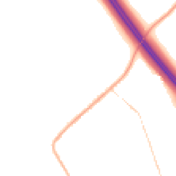 Night-time road noise heatmap for NG16 6BE