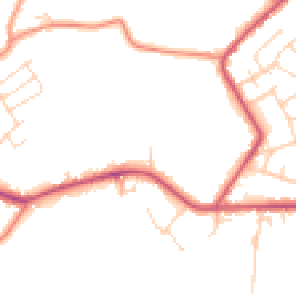 Daytime road noise heatmap for NG16 6BW