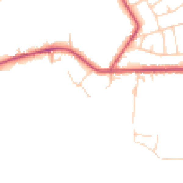 Daytime road noise heatmap for NG16 6BZ