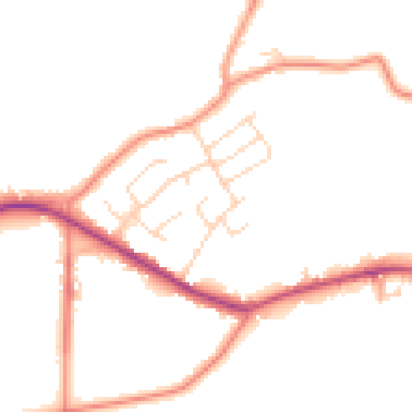 Daytime road noise heatmap for NG16 6FW