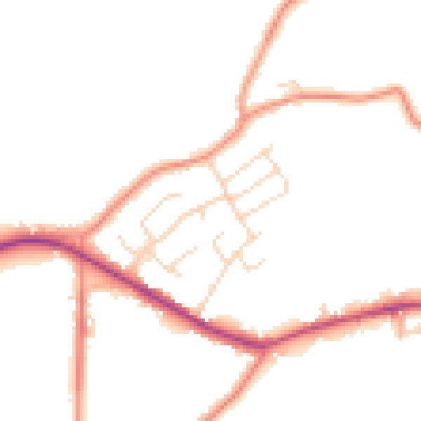 Daytime road noise heatmap for NG16 6GE