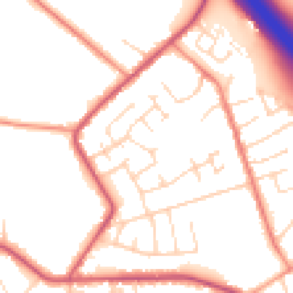 Daytime road noise heatmap for NG16 6GN