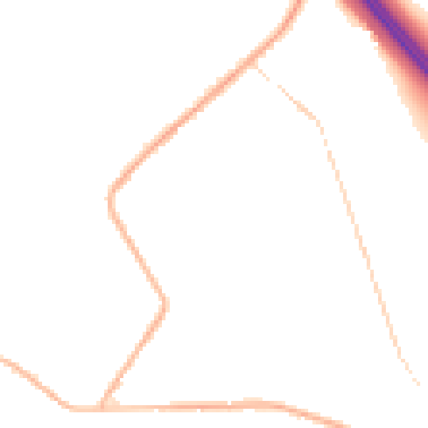 Night-time road noise heatmap for NG16 6GN
