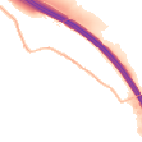 Night-time road noise heatmap for NG16 6HT