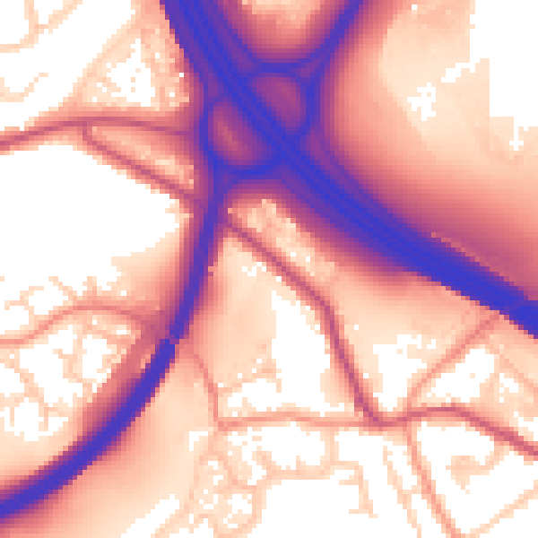 Daytime road noise heatmap for NG16 6JZ