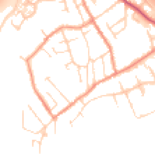 Daytime road noise heatmap for NG16 6LU