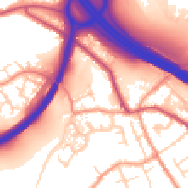 Daytime road noise heatmap for NG16 6NQ