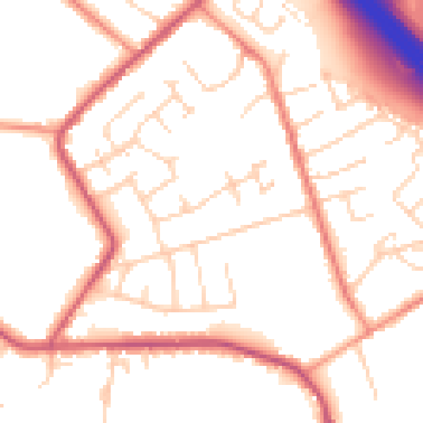 Daytime road noise heatmap for NG16 6QS