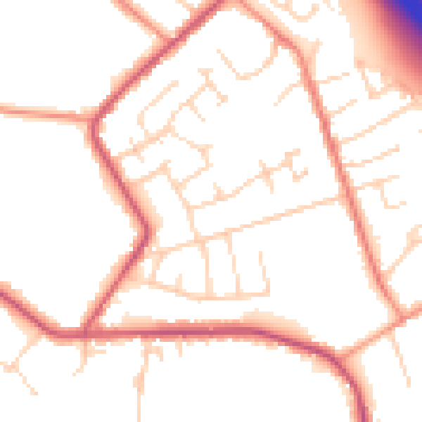 Daytime road noise heatmap for NG16 6QT