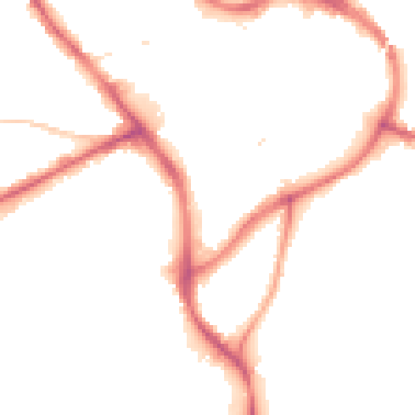 Night-time road noise heatmap for NG18 1BE