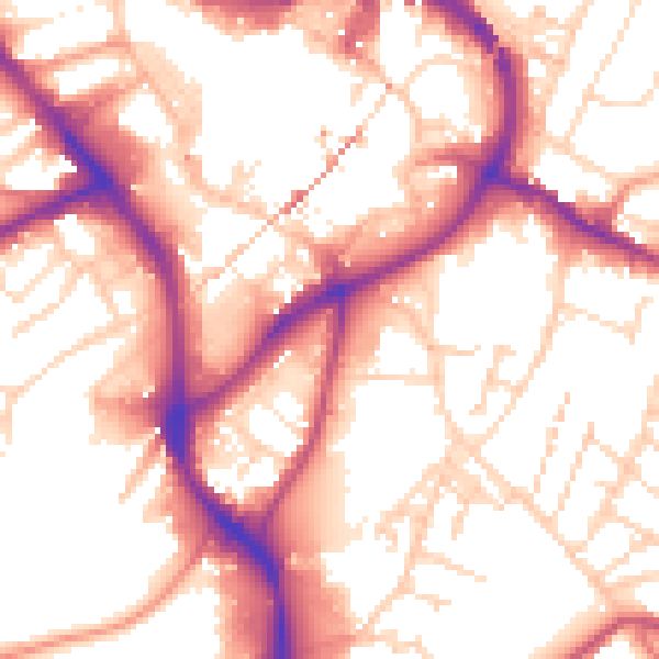 Daytime road noise heatmap for NG18 1BL