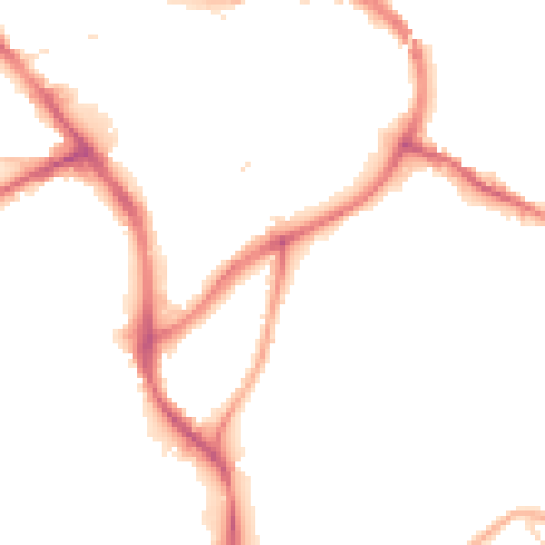 Night-time road noise heatmap for NG18 1BL