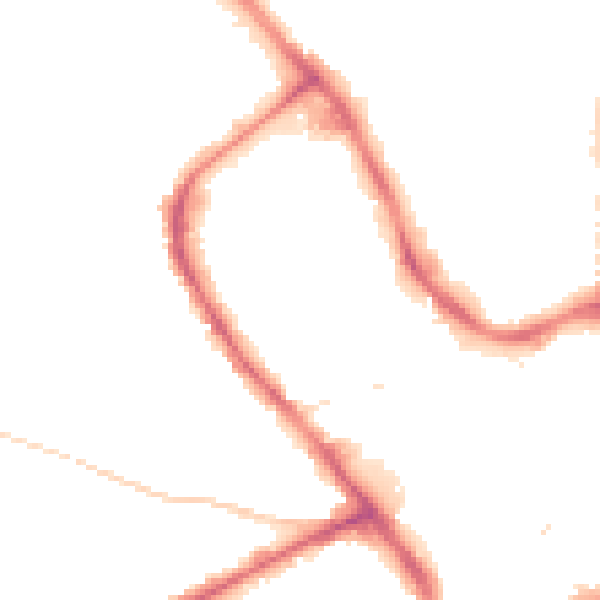 Night-time road noise heatmap for NG18 1DA