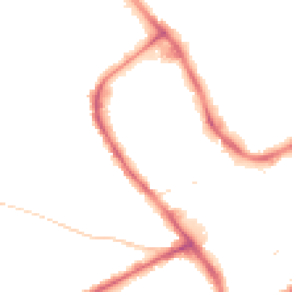 Night-time road noise heatmap for NG18 1DD