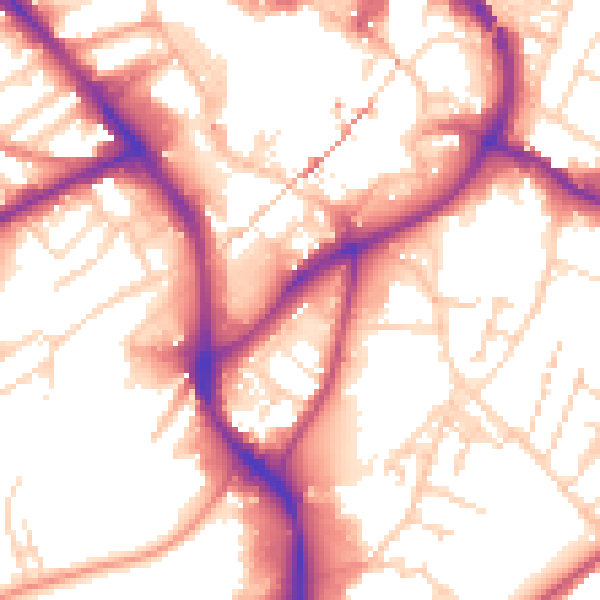 Daytime road noise heatmap for NG18 1EJ