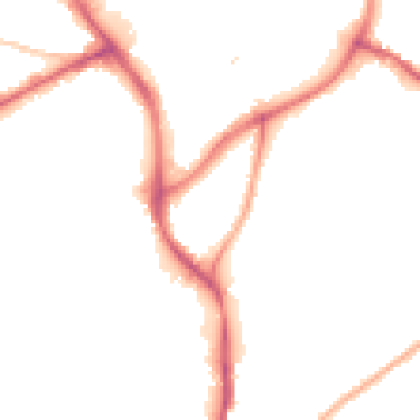 Night-time road noise heatmap for NG18 1EU