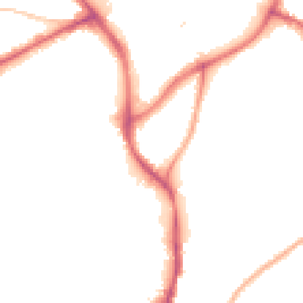 Night-time road noise heatmap for NG18 1EY