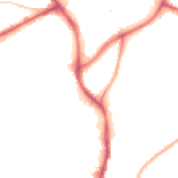 Night-time road noise heatmap for NG18 1HE