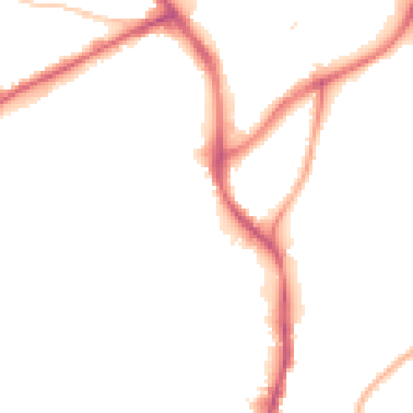 Night-time road noise heatmap for NG18 1HJ
