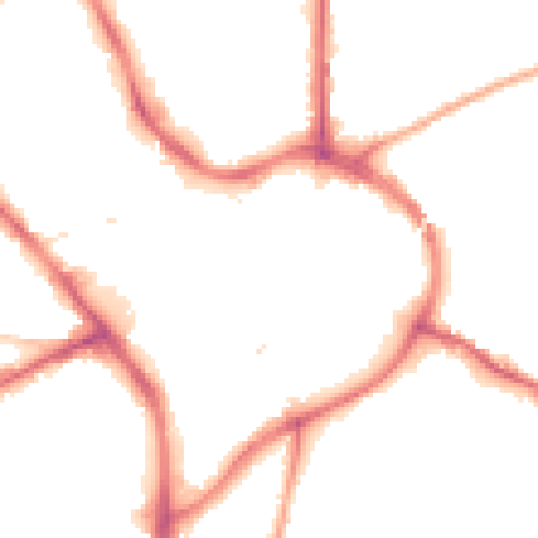 Night-time road noise heatmap for NG18 1JD