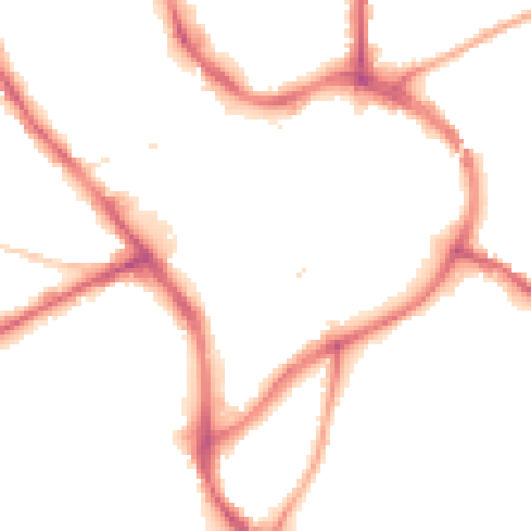 Night-time road noise heatmap for NG18 1JN