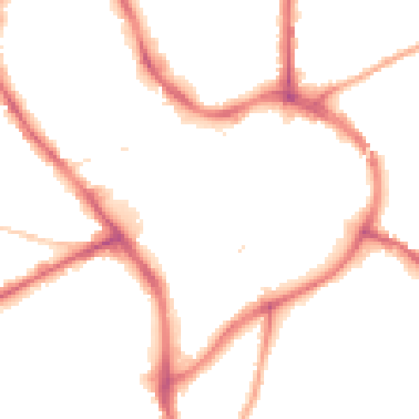 Night-time road noise heatmap for NG18 1JY