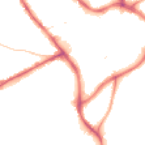 Night-time road noise heatmap for NG18 1LL
