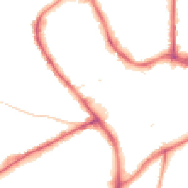 Night-time road noise heatmap for NG18 1QN