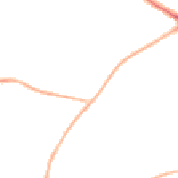 Night-time road noise heatmap for NG18 2EN