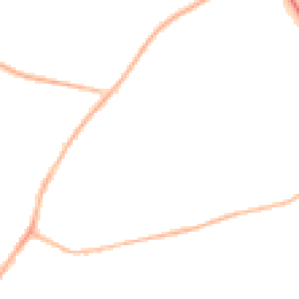 Night-time road noise heatmap for NG18 3BB