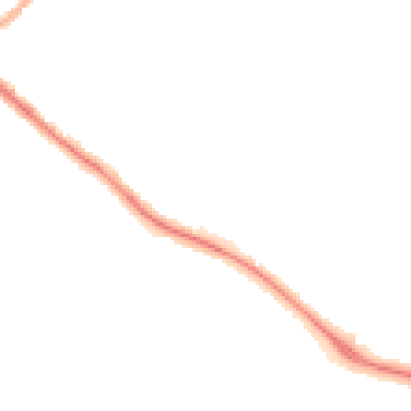 Night-time road noise heatmap for NG18 3GL