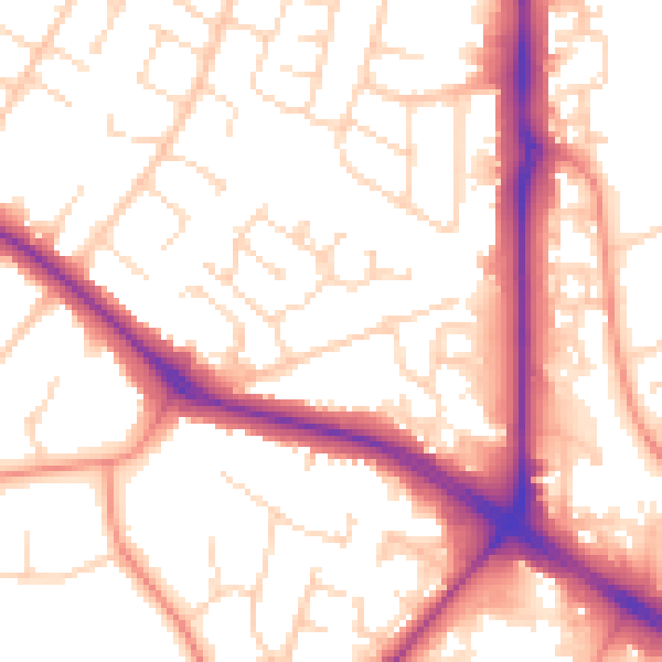 Daytime road noise heatmap for NG18 3HS