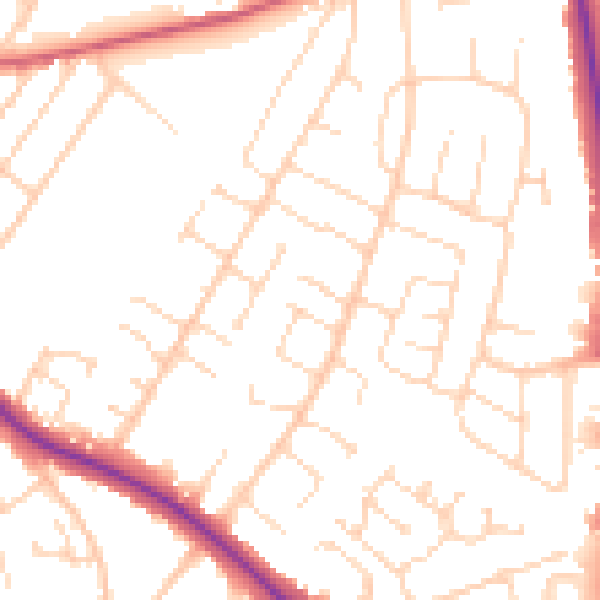 Daytime road noise heatmap for NG18 3LG