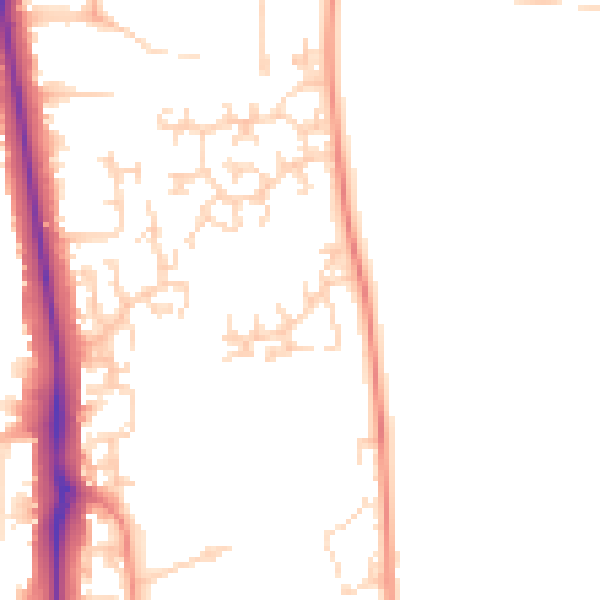 Daytime road noise heatmap for NG18 3PN