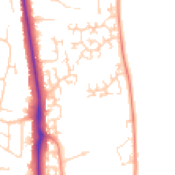 Daytime road noise heatmap for NG18 3PS
