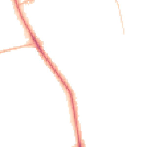 Night-time road noise heatmap for NG18 4AZ