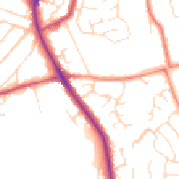 Daytime road noise heatmap for NG18 4BJ